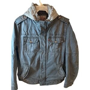 Levi's Heavyweight Utility Work Jacket Hooded Fleece Lined Men's M